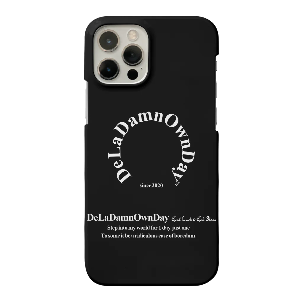 De La DamnOwnDay™️のRound Logo_白字 スマホケース