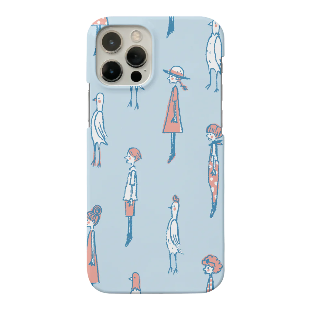 てら ねこグッズのI WISH I WERE A BIRD.水色 iPhone Smartphone Case