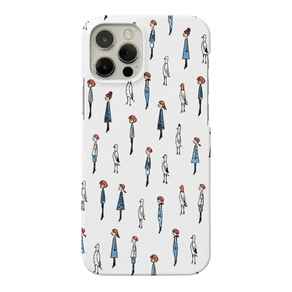 てら ねこグッズのI WISH I WERE A BIRD.青い服 Smartphone Case