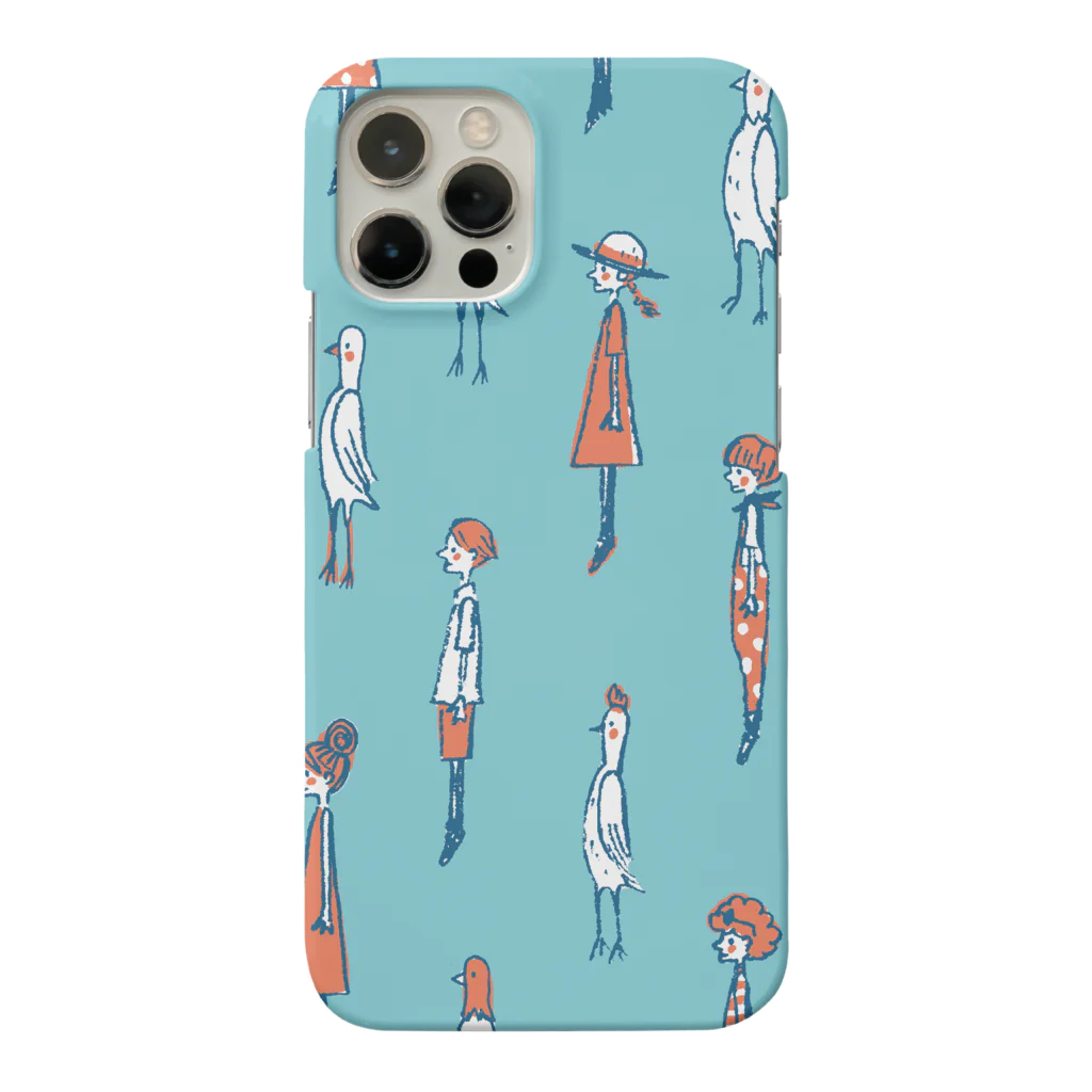 てら ねこデザイングッズのI WISH I WERE A BIRD.ビビッド iPhone Smartphone Case