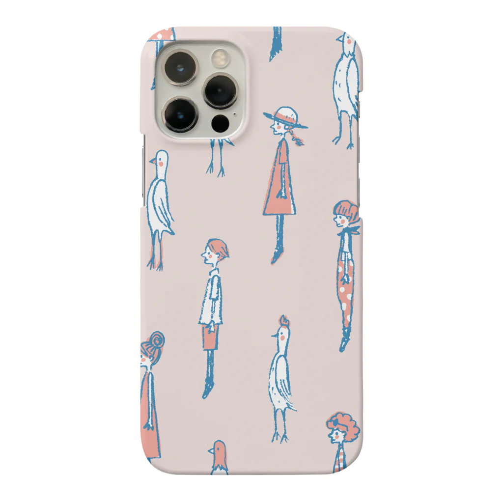 てら ねこグッズのI WISH I WERE A BIRD.ピンク iPhone Smartphone Case
