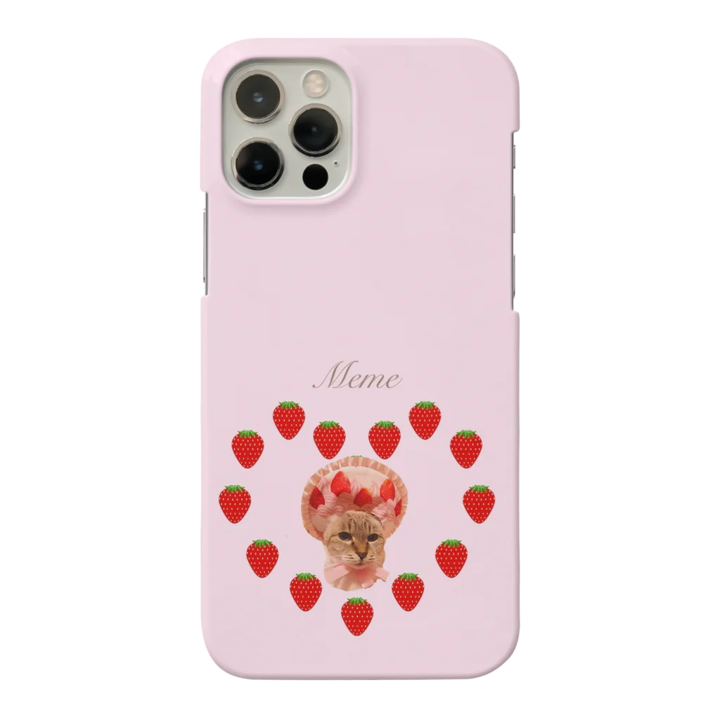 memenyann shopのイチゴ姫🍓猫🐈(ピンク) スマホケース