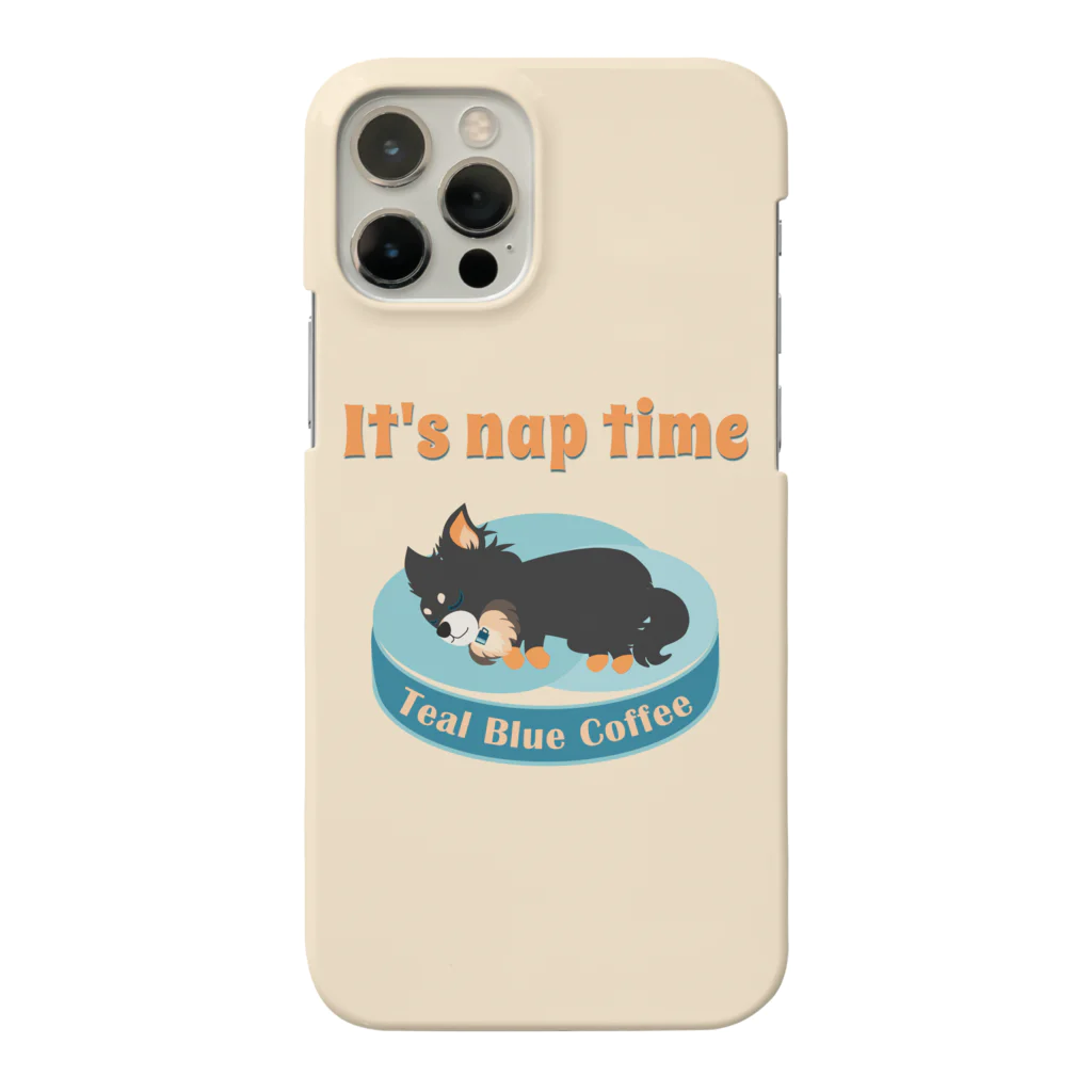 Teal Blue Coffeeのお昼寝の時間　-puppy teal- スマホケース