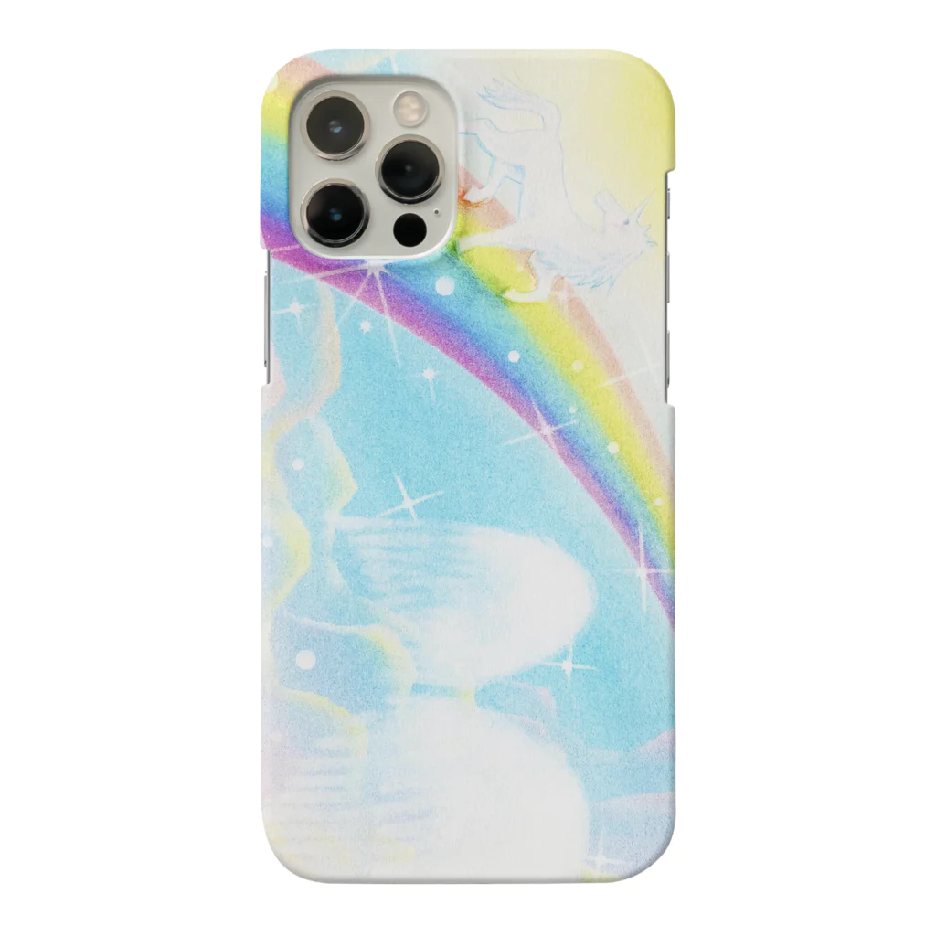  Pastel Design Art 天使のお部屋のユニコーンと虹 Smartphone Case