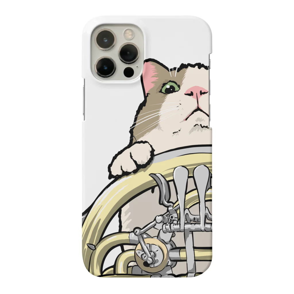 ももねこ工房（　◜◡‾）のホルンからのぞくネコ Smartphone Case