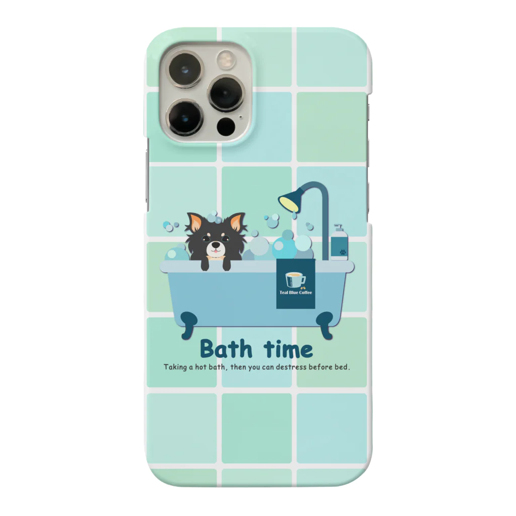 Teal Blue Coffeeのお風呂の時間_tile Ver. Smartphone Case