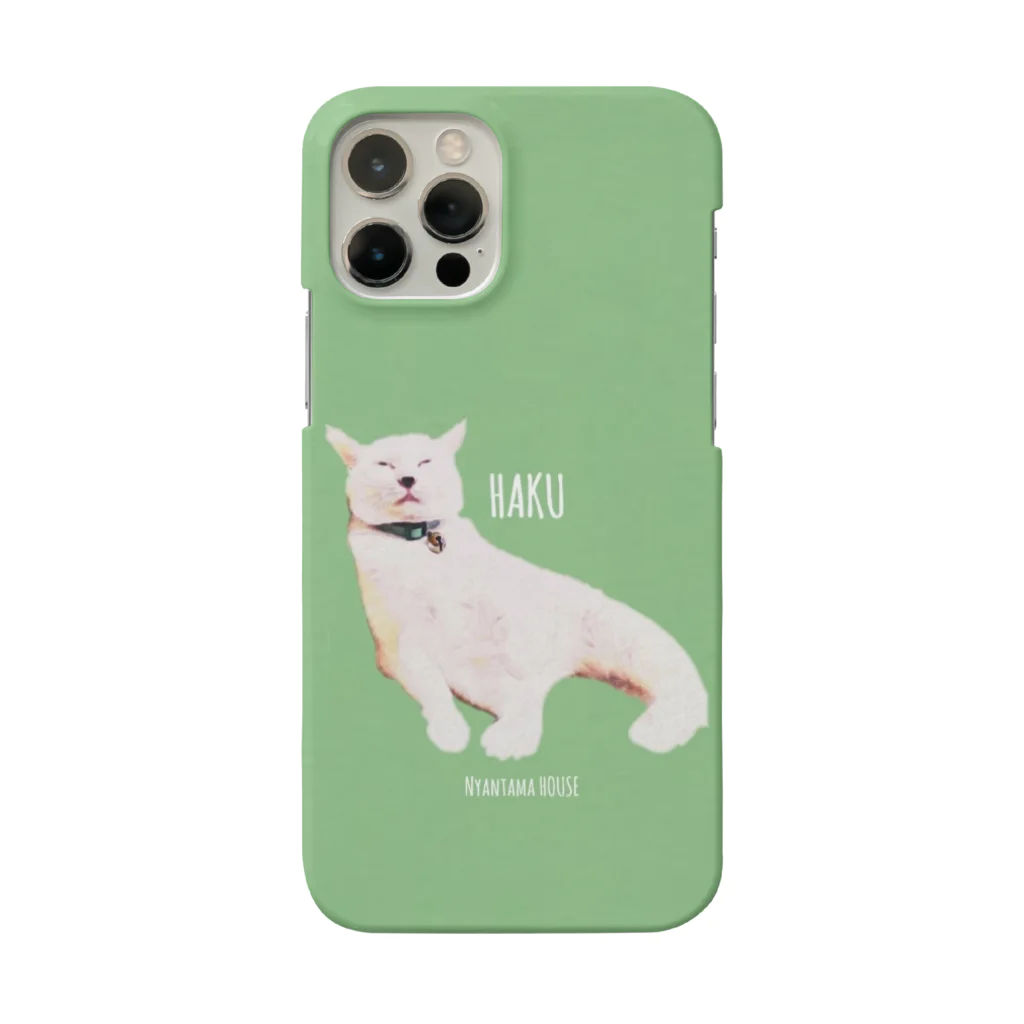 にゃんたまHOUSEのハク ライトグリーン Smartphone Case