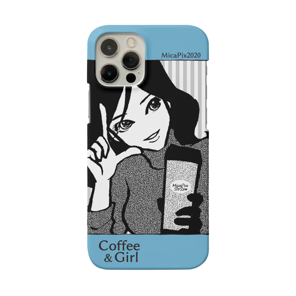 MicaPix/SUZURI店のCoffee&Girl "No.L" スマホケース