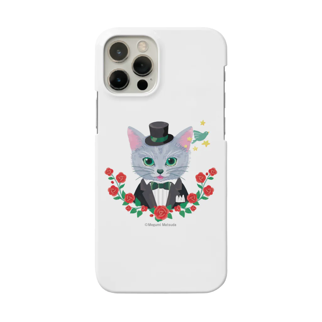 きもの番長のお店の猫と薔薇 iPhone Smartphone Case