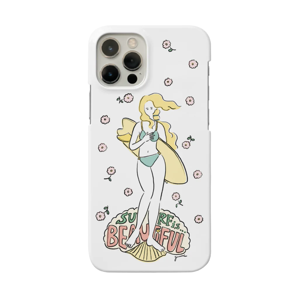 surf girl illustration yuriの波乗りヴィーナス(カメラ枠大きい用) Smartphone Case