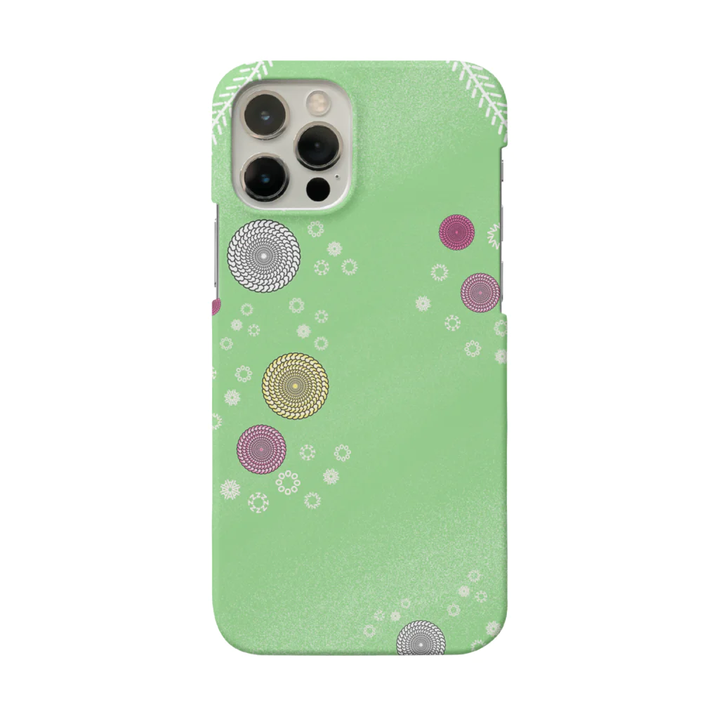 謎はないけど謎解き好きのお店の謎柄の和風グッズA（若緑） / Japanese style goods A inspired by escape room (Light green) Smartphone Case