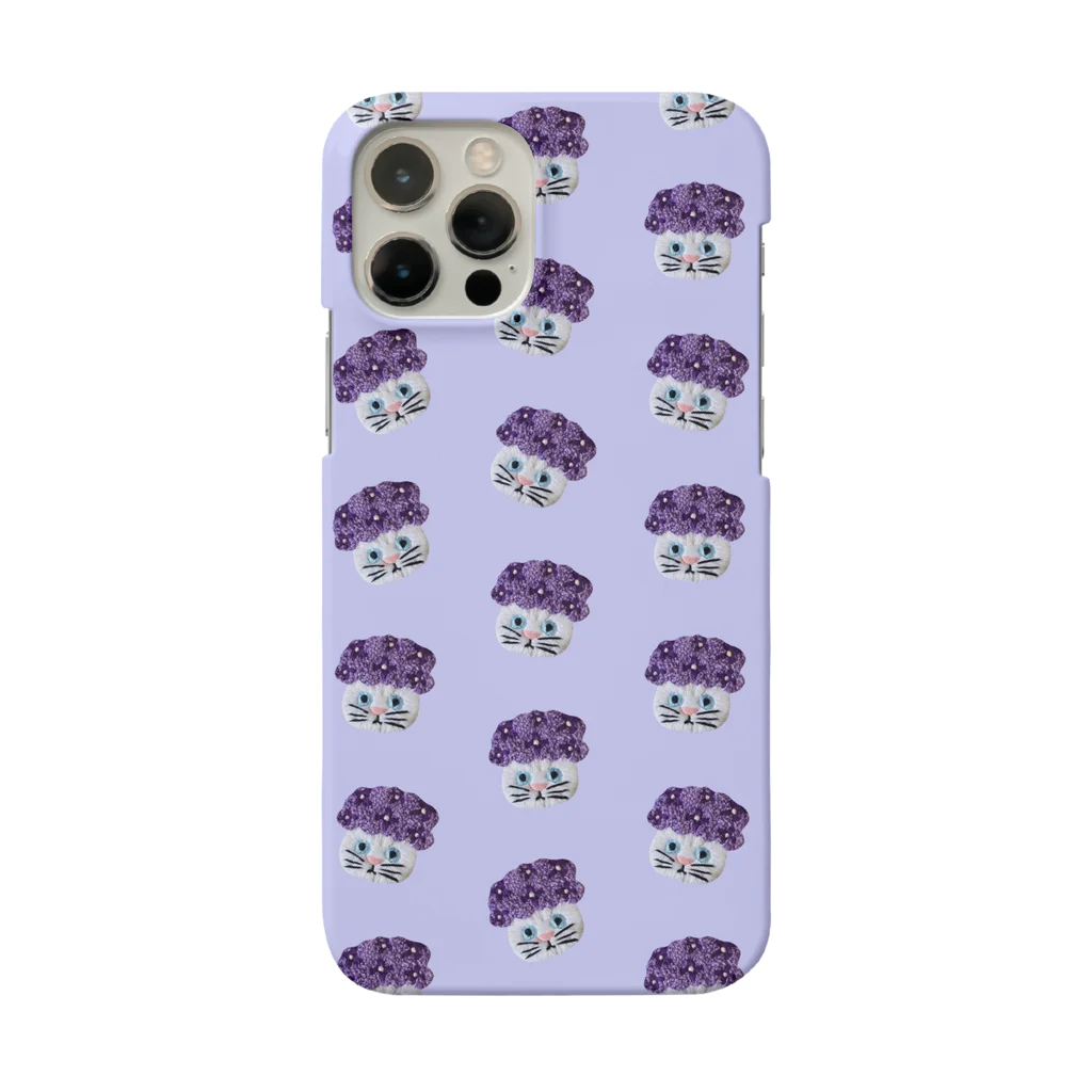 CHOPPIRIのかぶる猫[紫陽花(紫)ver.](白猫) Smartphone Case