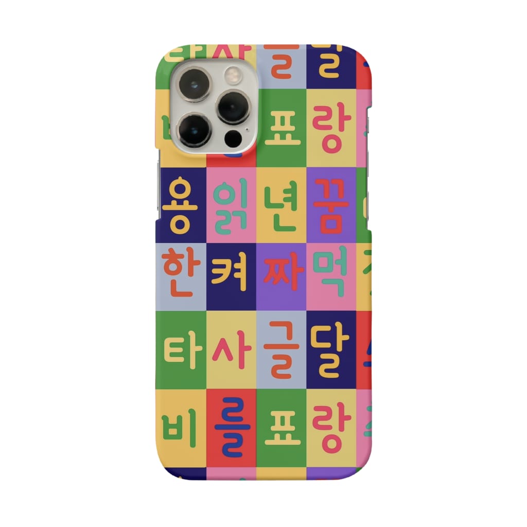 LalaHangeulのハングルサラン　渋めカラーのチェック柄 Smartphone Case