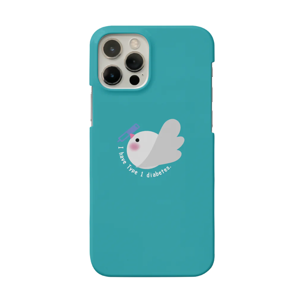 文鳥屋さんの1型糖尿病文鳥デザインロゴマーク Ver.グリーン Smartphone Case