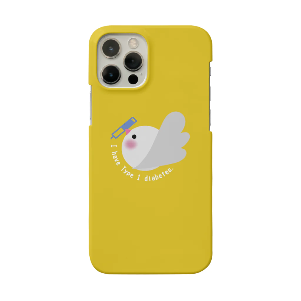 文鳥屋さんの1型糖尿病文鳥デザインロゴマーク Ver.イエロー Smartphone Case