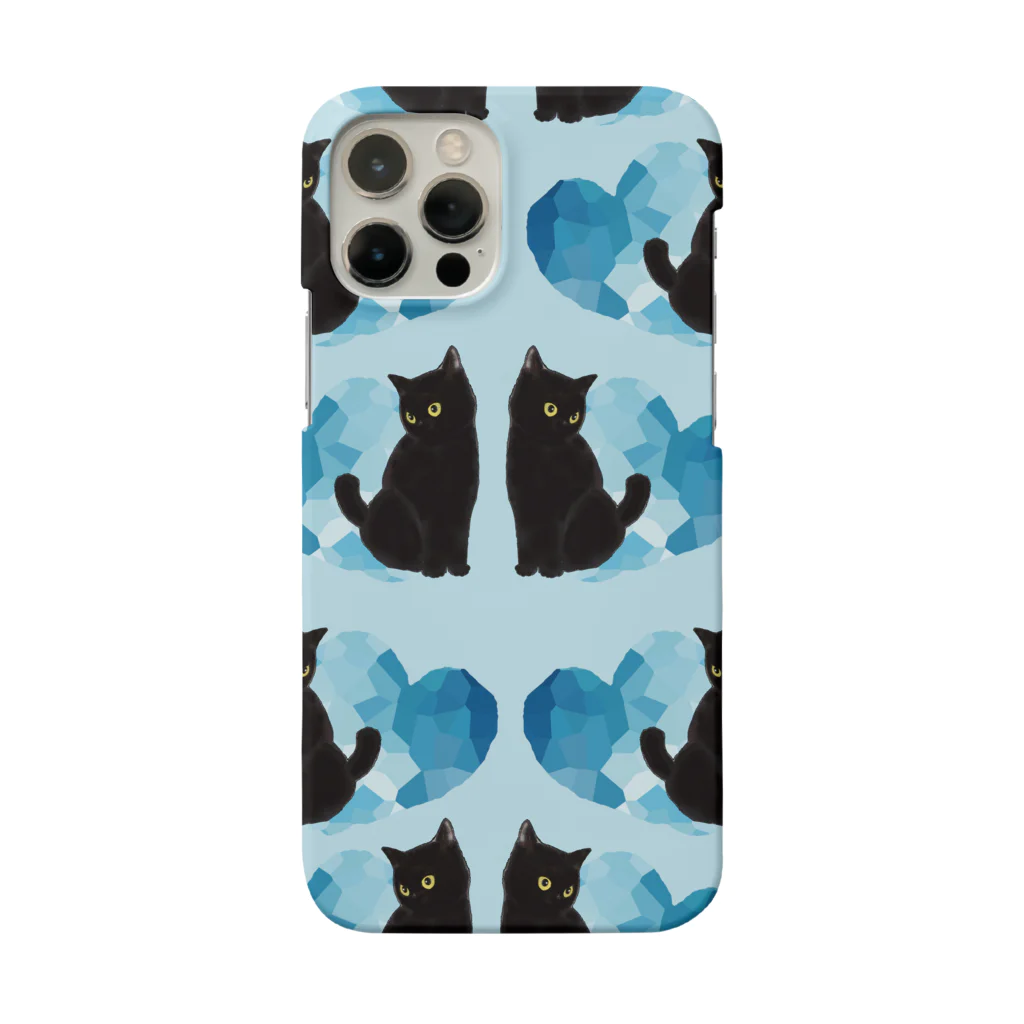 WAMI ARTの黒猫ハートたくさん Smartphone Case