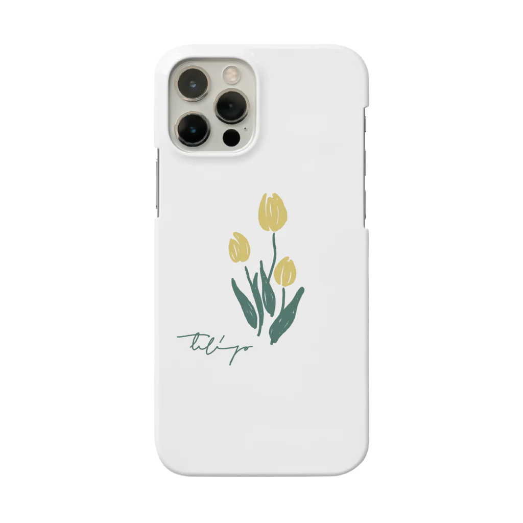 tulipの白地　tulip スマホケース