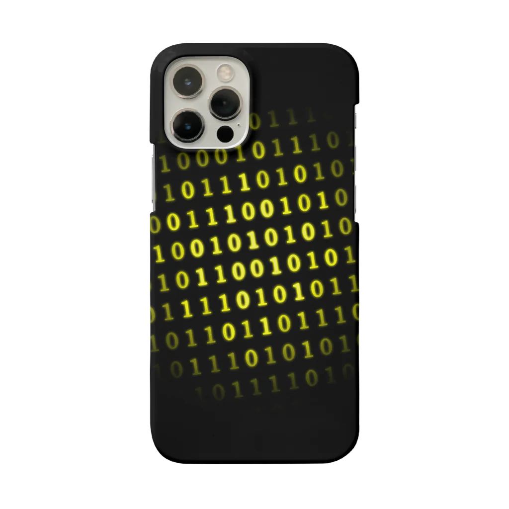 DograveのBinary Number phone case Yellow スマホケース