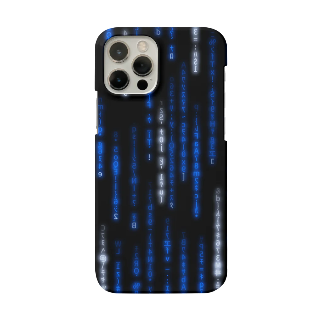 DograveのDigital Rain phone case Blue ver.1.1.0 Smartphone Case