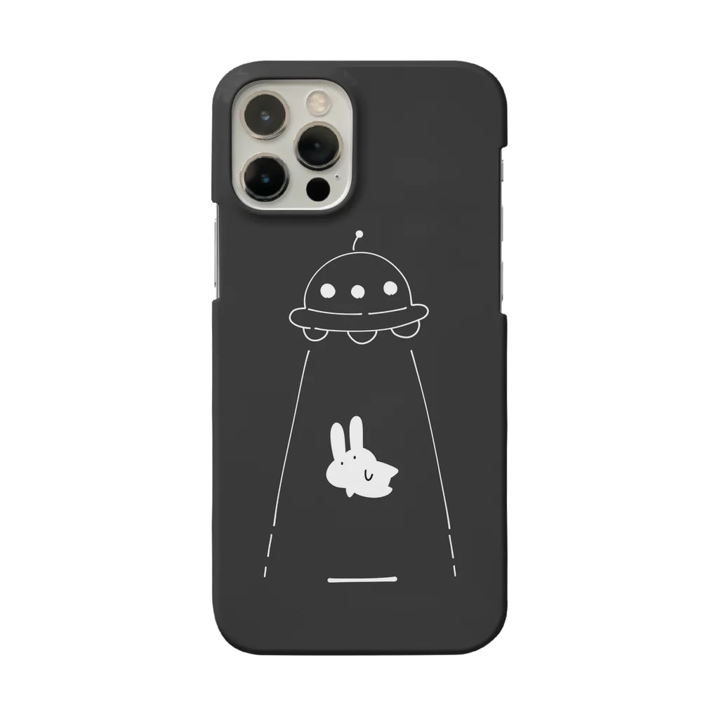 soratoのUFOにつれてかれるうさぎ/黒 Smartphone Case