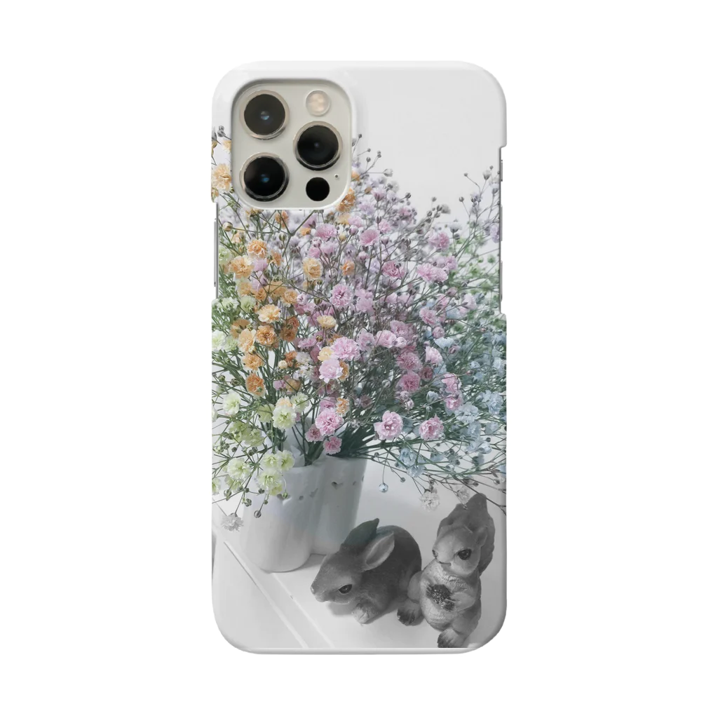 ほわいとくろーばーのパステルかすみ草 Smartphone Case