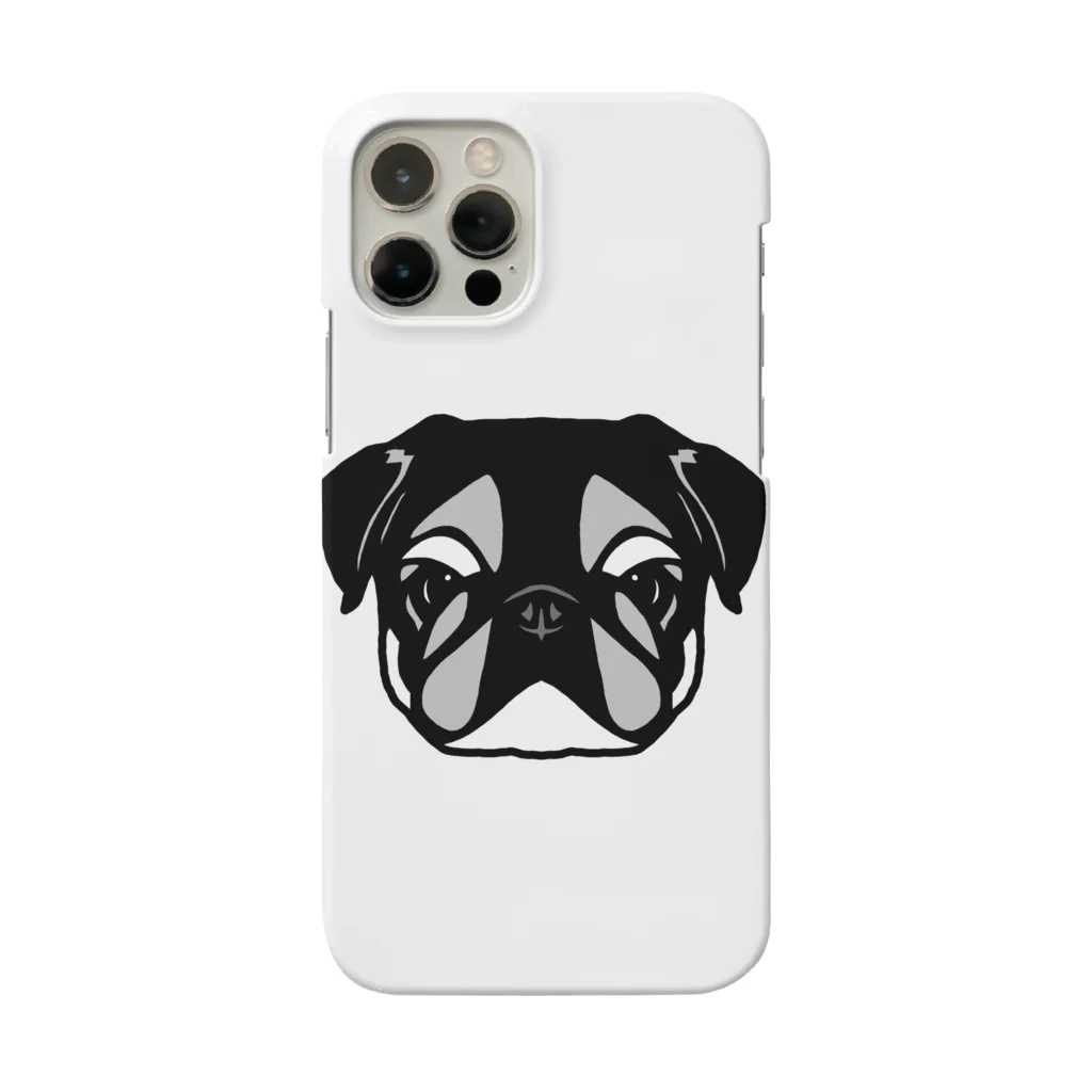 PugPug_SHOの黒パグ_シンプルver. Smartphone Case