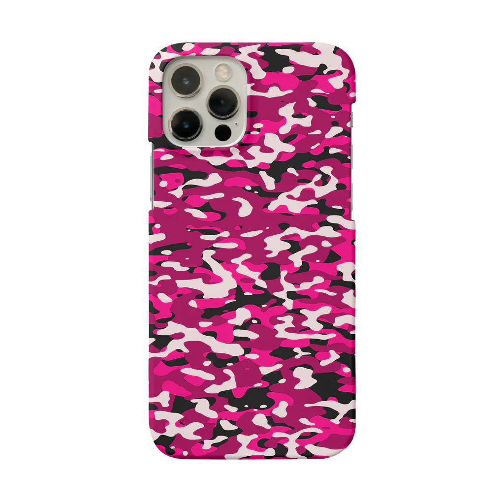 Military Casual LittleJoke のCasualCamo RedPurple カジュアル迷彩 赤紫色 スマホケース