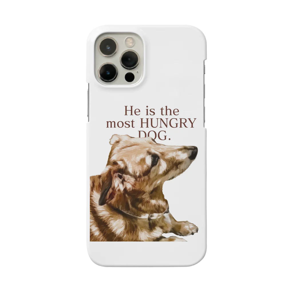 the most "DOG"のhe is the most hungry dog. RED スマホケース