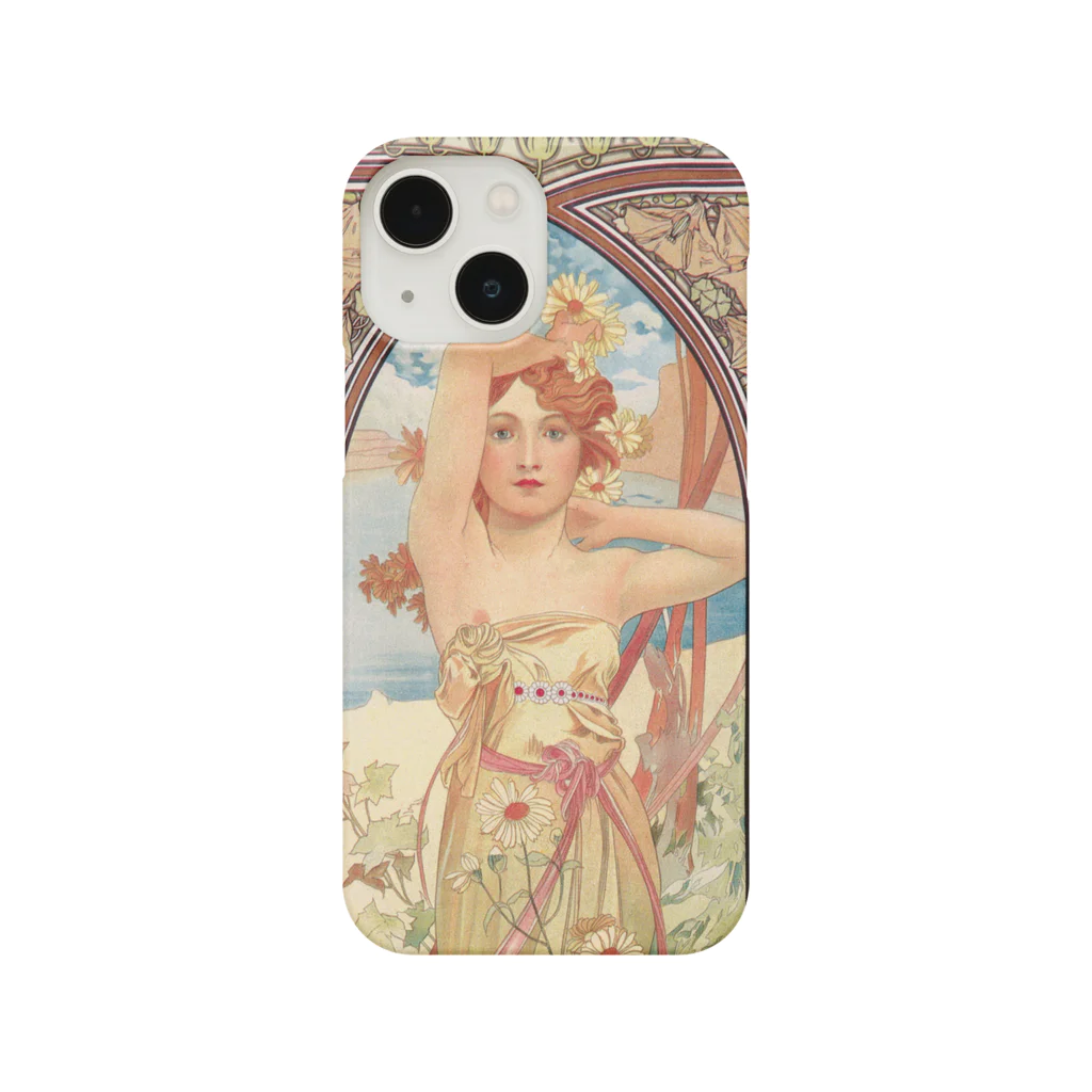 SONOTENI-ARTの014-010　アルフォンス・ミュシャ　『時の流れ：昼の輝き』　スマホケース　表側面印刷　iPhone 13mini/12mini専用デザイン　SC2 iPhone Smartphone Case