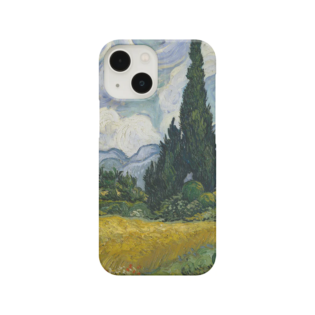 SONOTENI-ARTの005-015　ゴッホ　『糸杉のある麦畑』　スマホケース　表側面印刷　iPhone 13mini/12mini専用デザイン　SC2 iPhone Smartphone Case