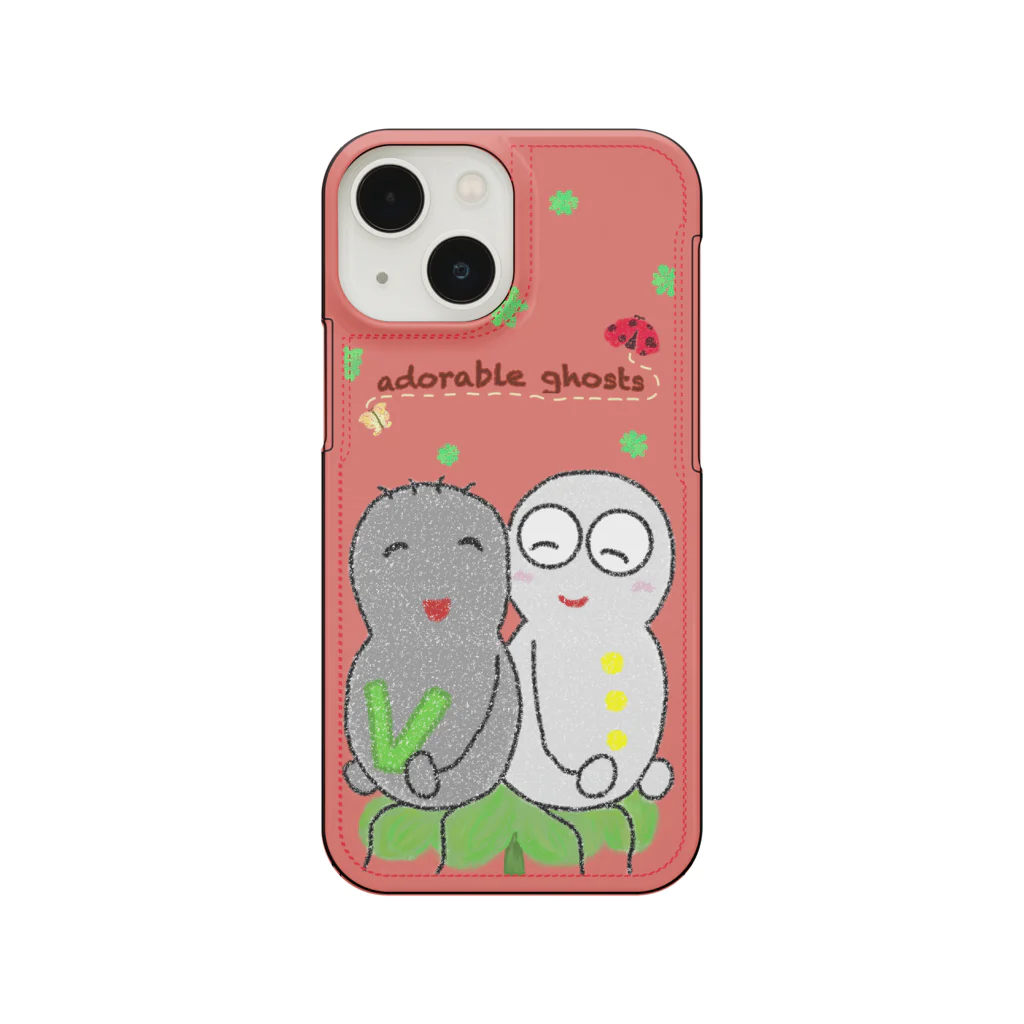 Adorable Ghosts (かわいいオバケ)👻のかわいいオバケ（しぃ&ヴィー）薄赤 Smartphone Case