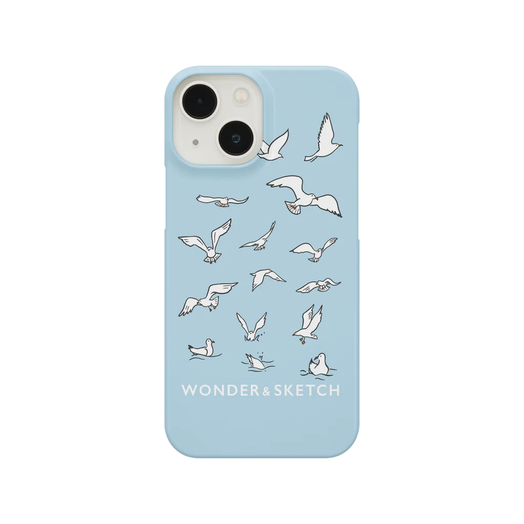 WONDER AND SKETCHのBlack-headed Gull_blue スマホケース