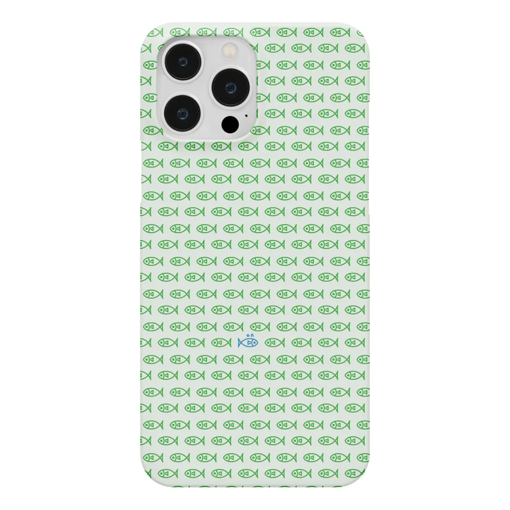 ヨープキャンが気になったの魚玉模様 グリーン Smartphone Case