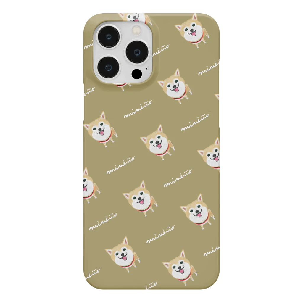 miniño（ミニーニョ）の柴犬（WhiteLogo） Smartphone Case