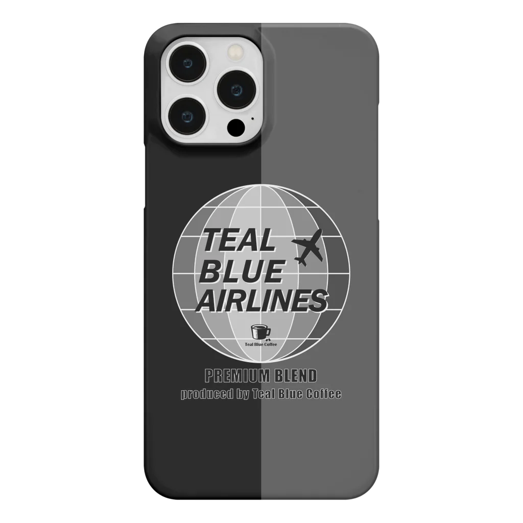 Teal Blue CoffeeのTEAL BLUE AIRLINES - grayscale Ver. - Smartphone Case