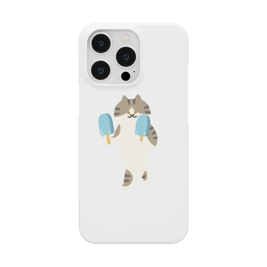 SUIMINグッズのお店のソーダアイスを意気揚々と運ぶねこ Smartphone Case