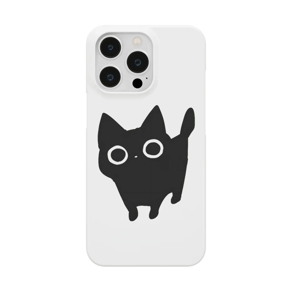 cat'scafeねこじゃらしのおやつをまってるくろいねこ Smartphone Case