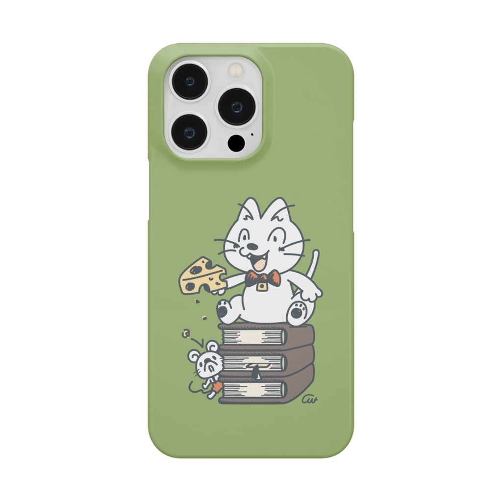 イラスト MONYAAT のねことネズミと例のチーズ Aミドリ Smartphone Case