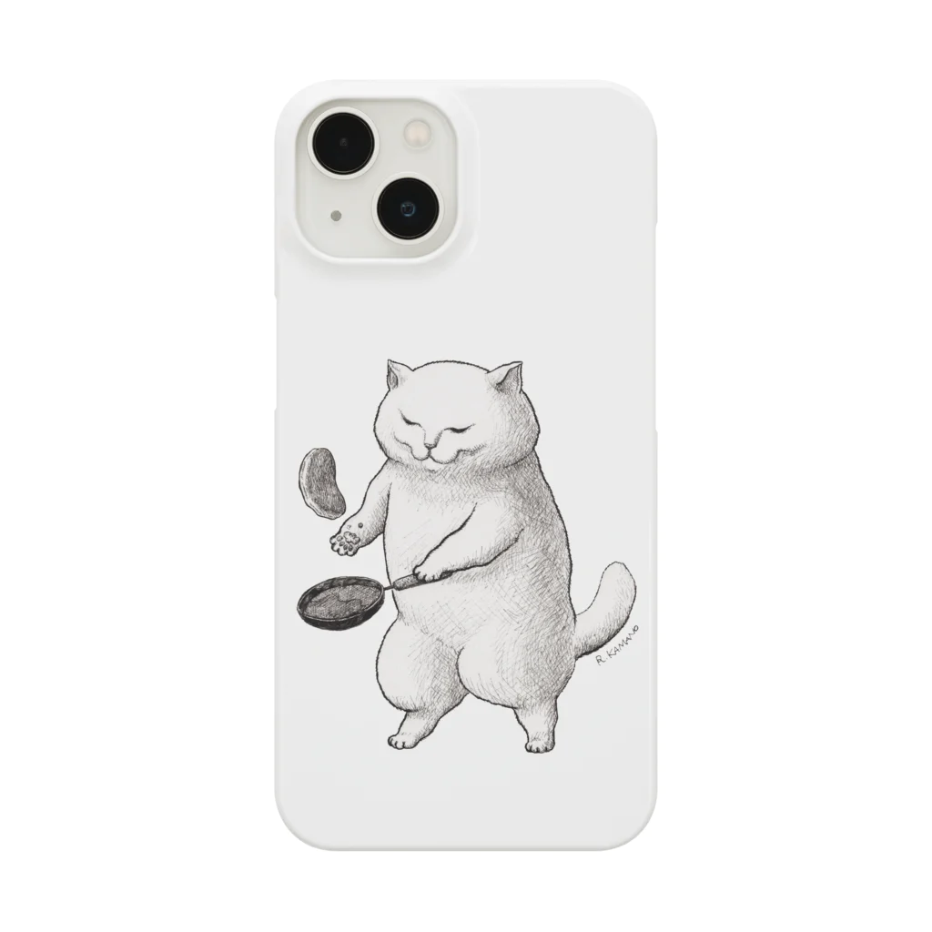 カマノレイコのチャオとパンケーキ・モノクロ Smartphone Case