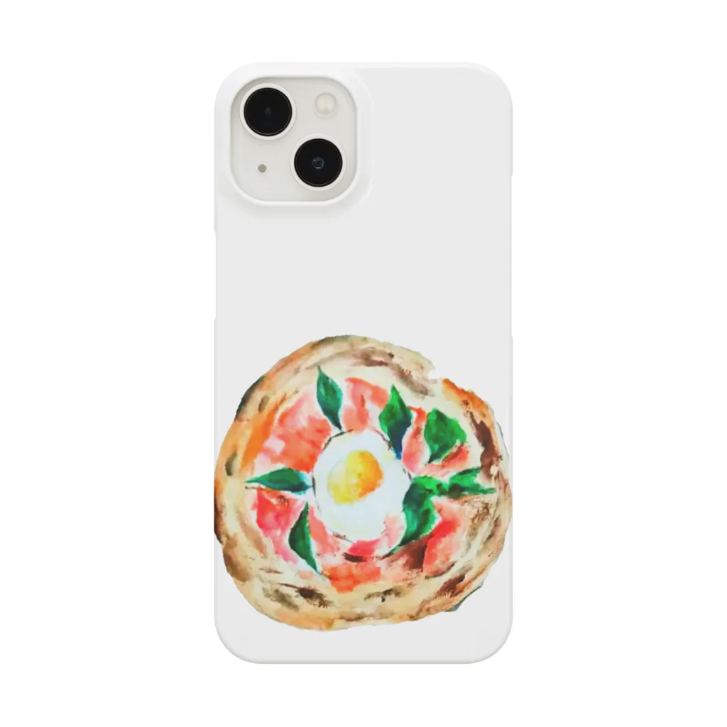 ぴーひゃら食べもの水彩画のピザ ビスマルク 水彩画 Smartphone Case