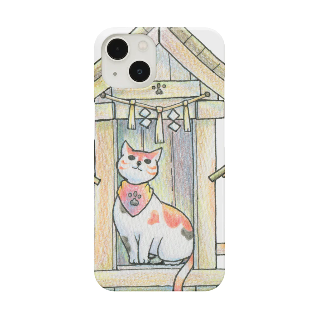 猫神神社の社と守り猫 Smartphone Case