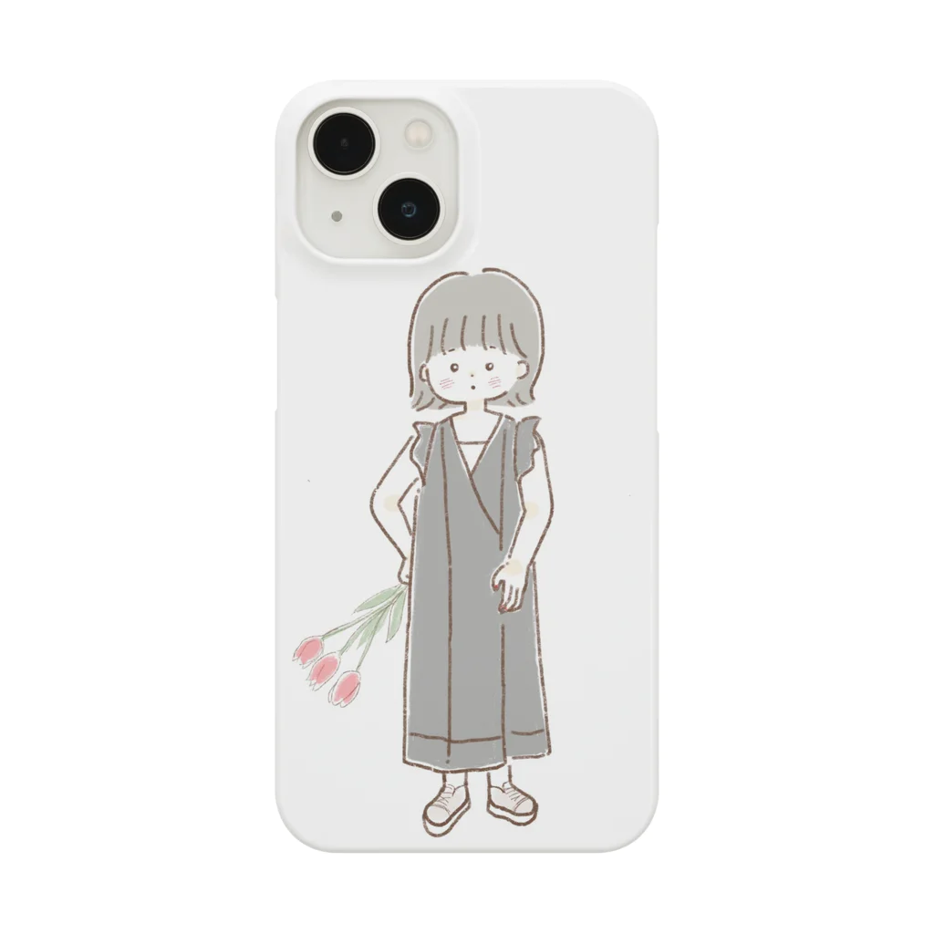 しっぽるーむ by shiho.のチューリップと女の子 Smartphone Case