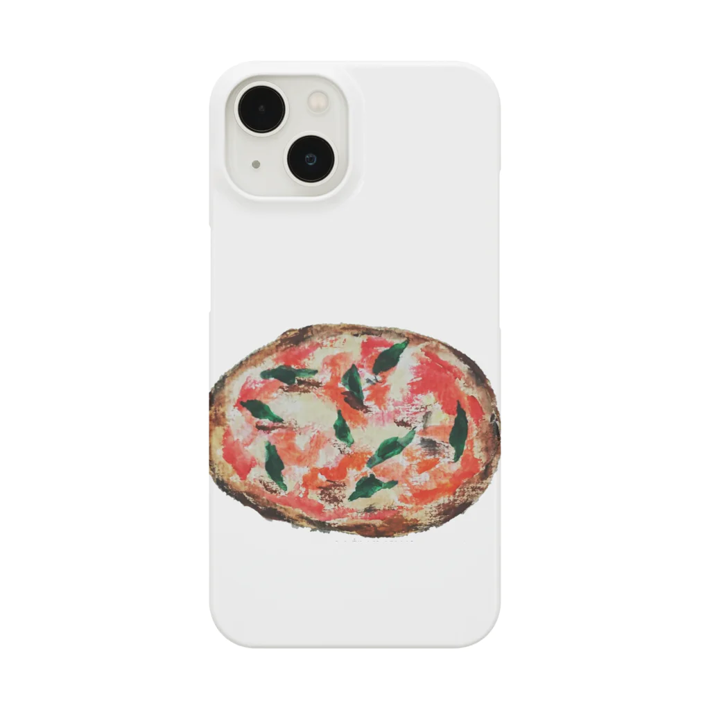 ぴーひゃら食べもの水彩画のピザ、マルゲリータ Smartphone Case