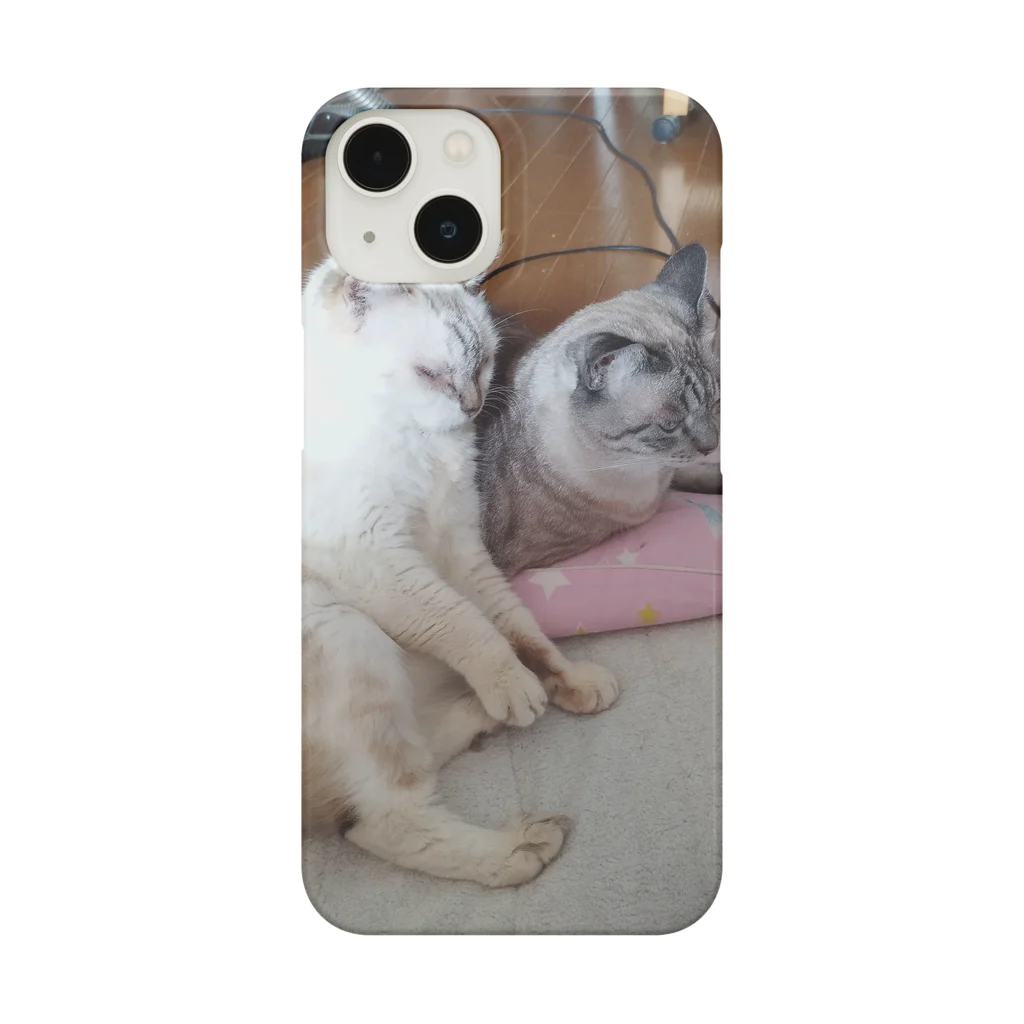 ねこの森でお散歩のお座りポテチちゃん達の談笑 Smartphone Case