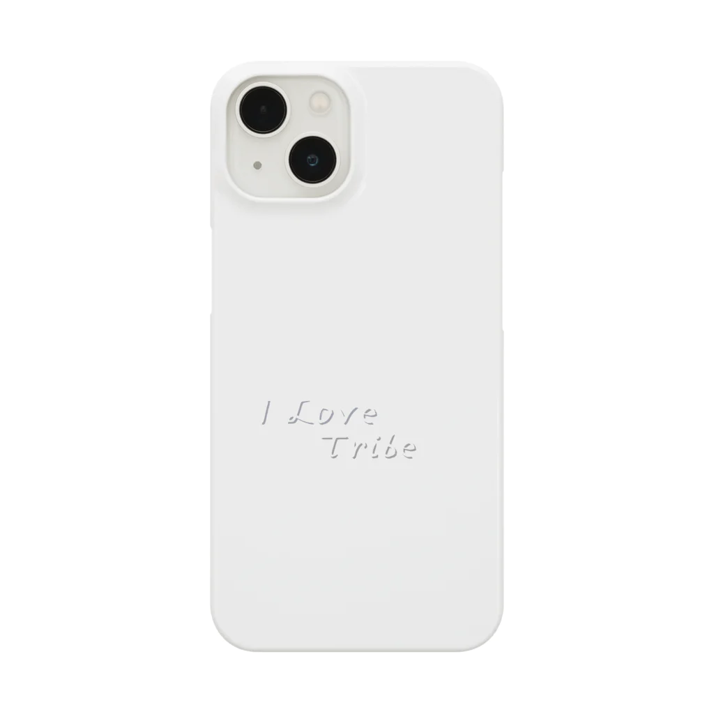 ミラくまのI LOVE Tribe　白文字背景透明 Smartphone Case