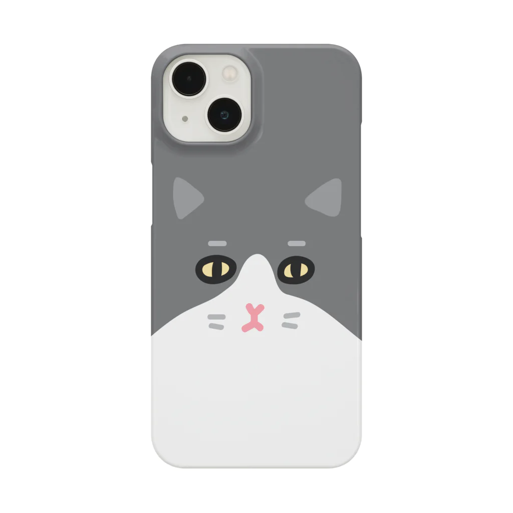 PokuStarのグレーのハチワレ・ケース Smartphone Case