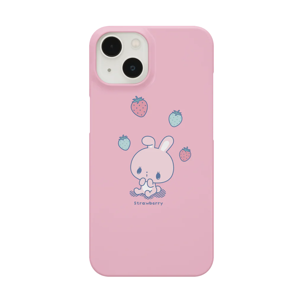 Sugar Plum Shopのうさぎちゃん  スマホケース いちご ピンク Smartphone Case