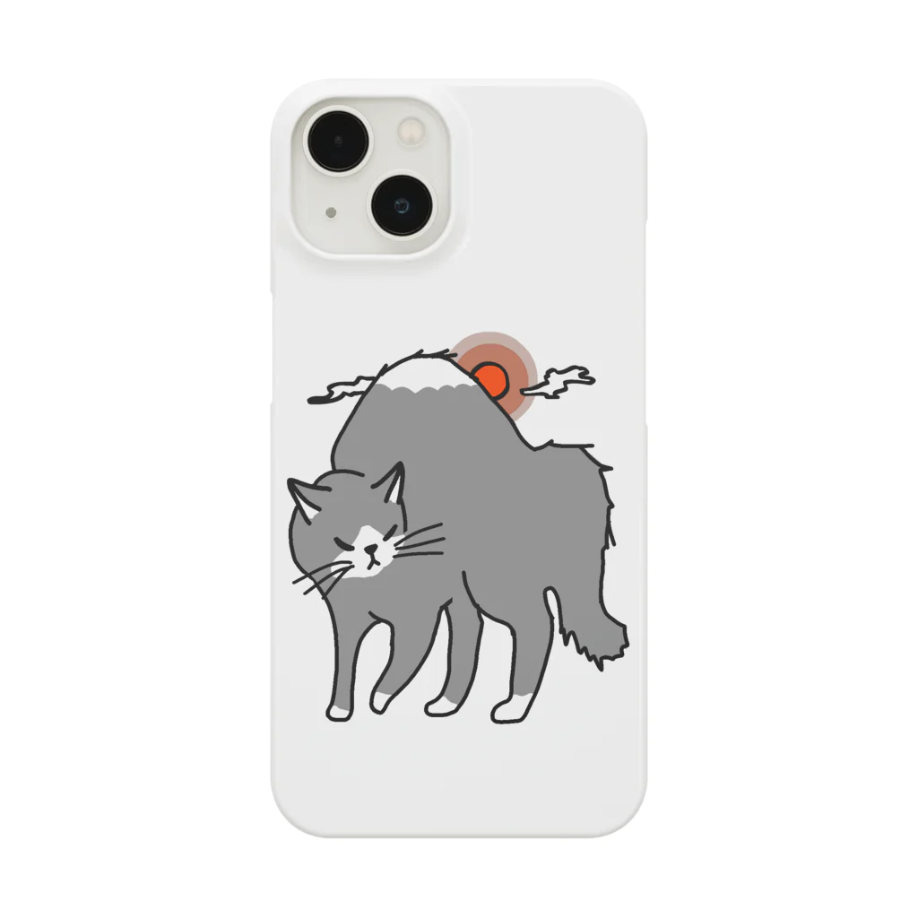 猫まみれ小店のやんのかフジ　モノクロ Smartphone Case