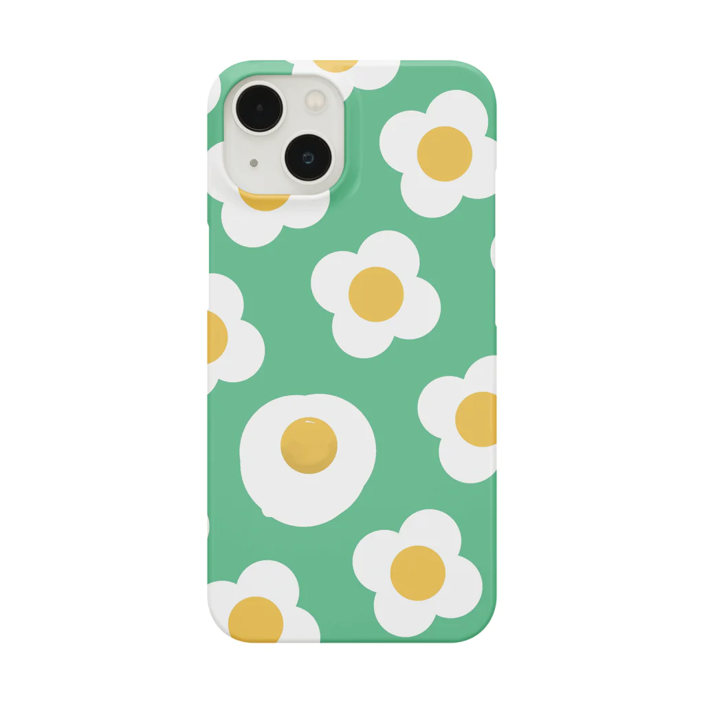 座布団のお花に紛れる目玉焼き iPhone Smartphone Case