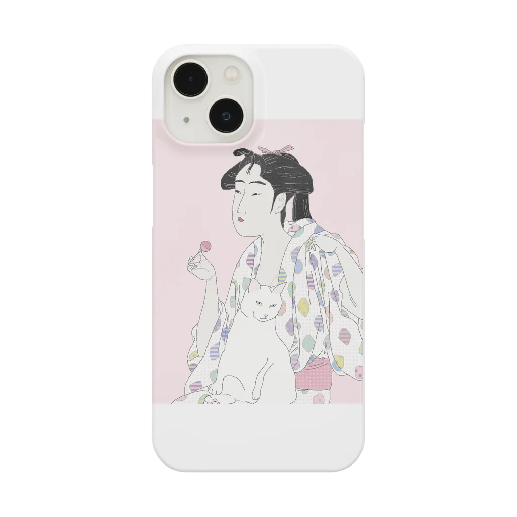 keeeeeep smilingの猫とチュッパチャプスと私 Smartphone Case